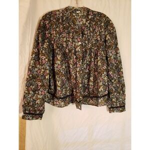 Women's Old Navy Multicolor Floral Long Sleeve Blouse Size L